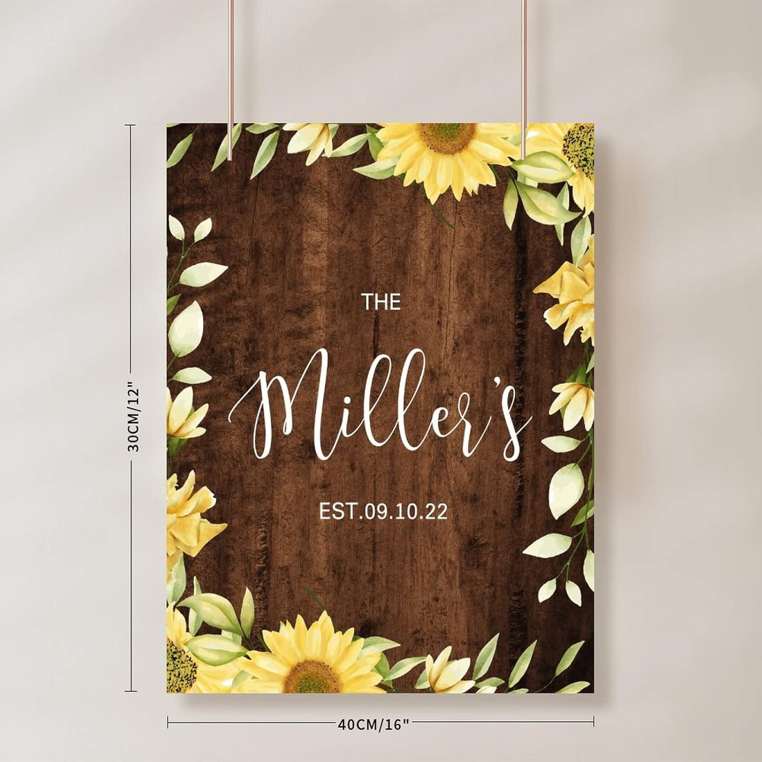 Personalized Wedding Welcome Sign Luxury Wood 12x16 Inch