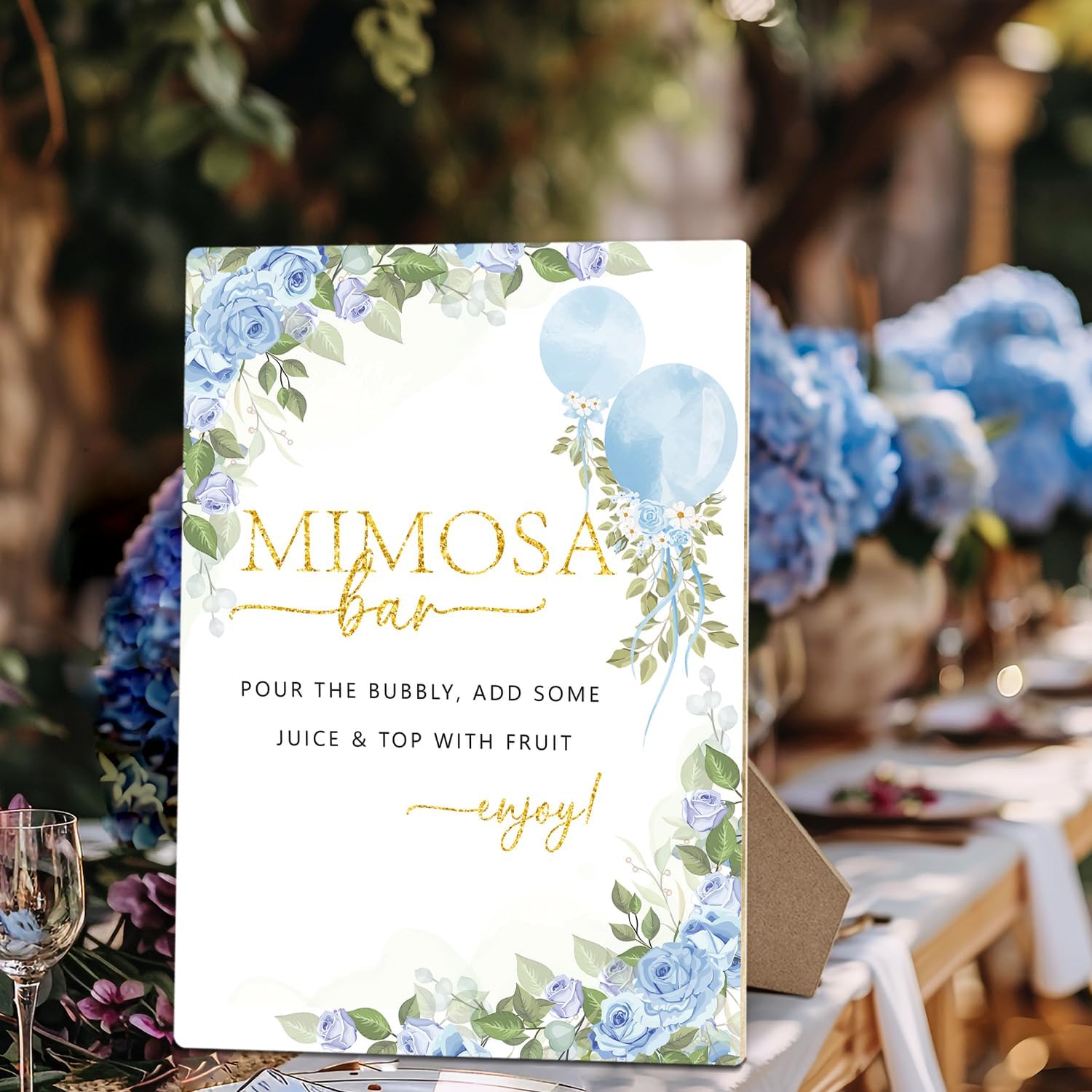 Mimosa Bar Sign Wedding Reception with Stand