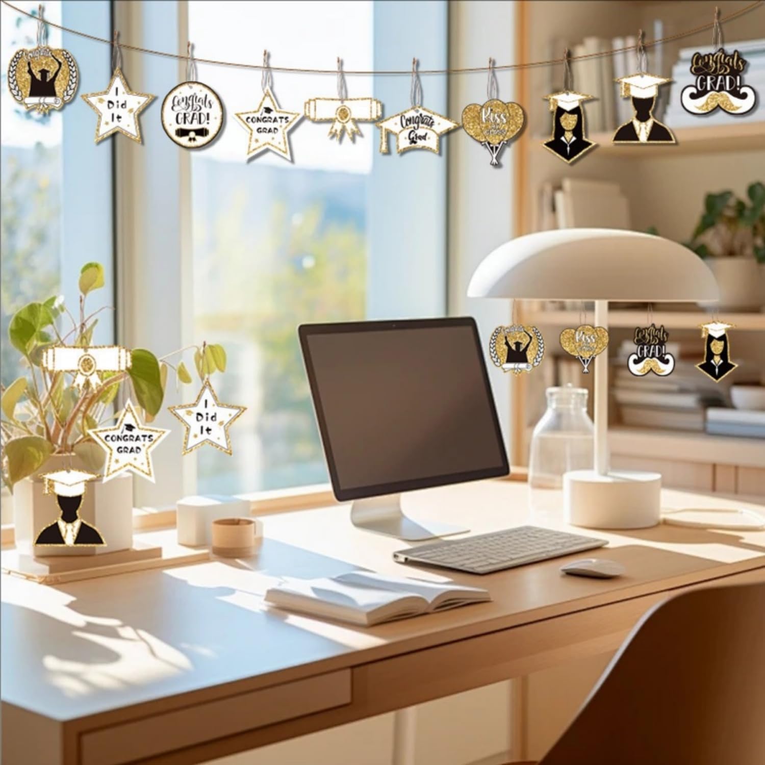Dzrige 10Pcs Graduation Hanging Ornament Set