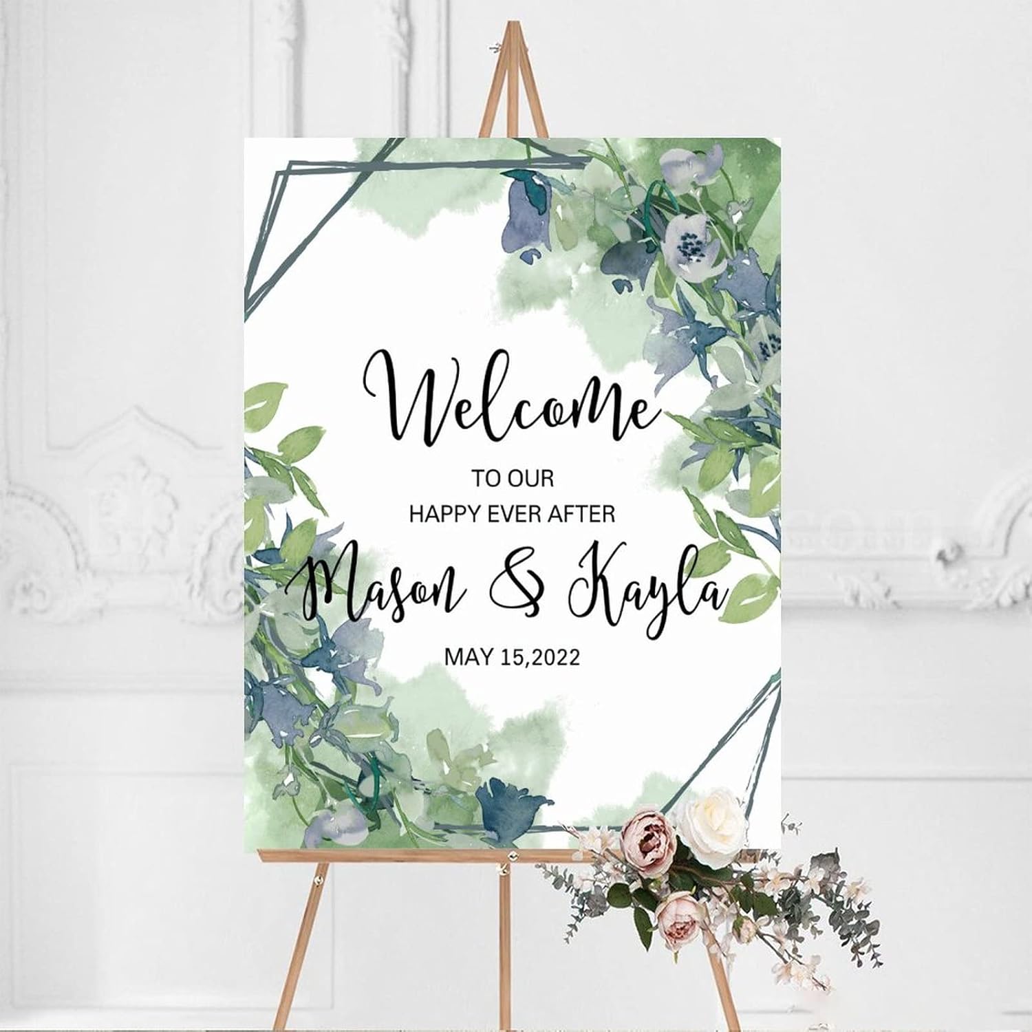Alioyoit Customizable Wedding Welcome Sign 12x16 Inch