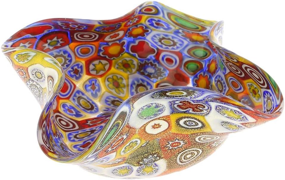 Glass Of Venice Murano Glass Golden Quilt Decorative Bowl