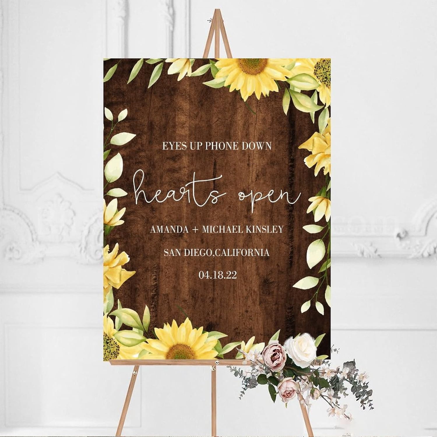 Alioyoit Wedding Welcome Sign Brown Wood 12x16 Inch