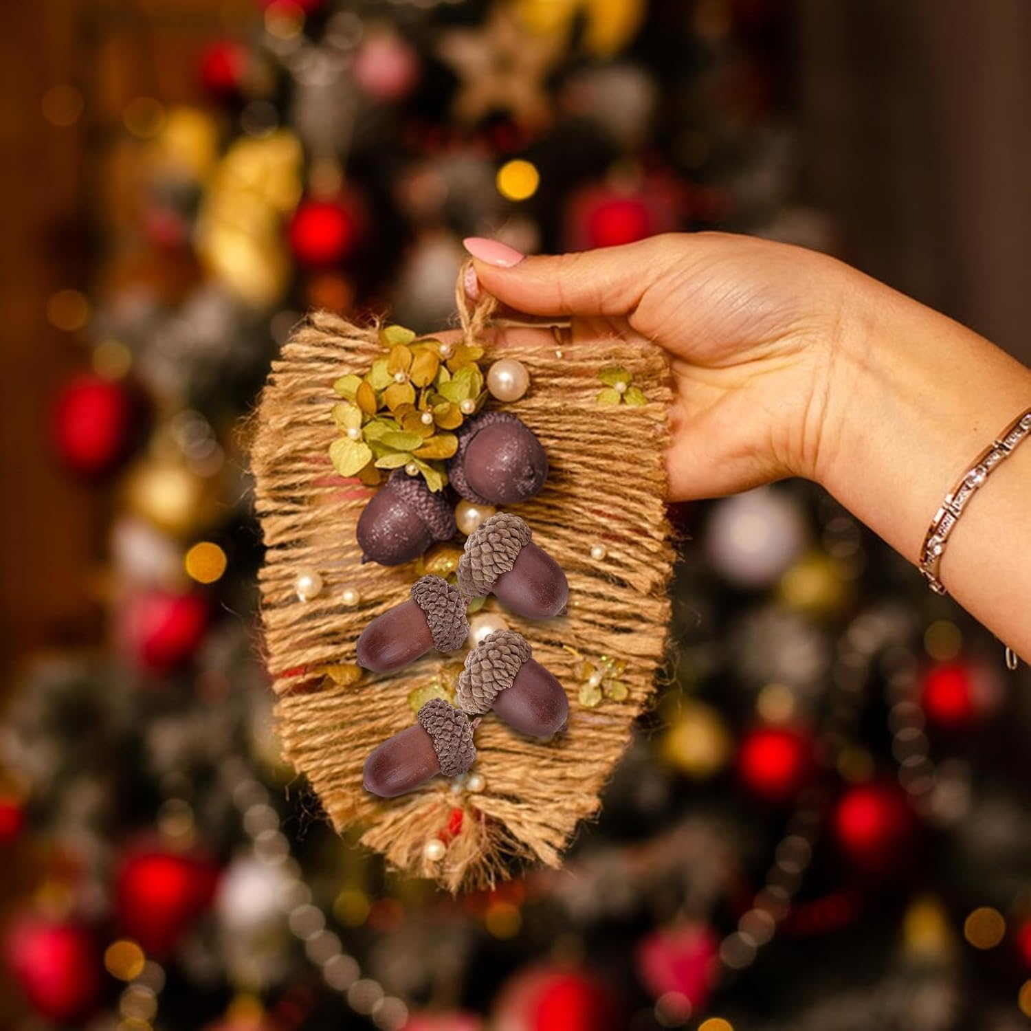 Milageto 20 Pcs Natural Dried Acorns Christmas Decor