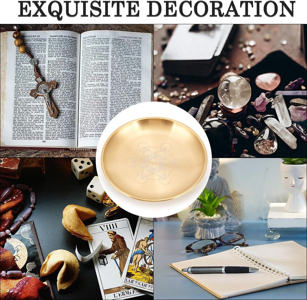 Hexagram Tarot Altar Plate Candle Holder with Decorative Tray
