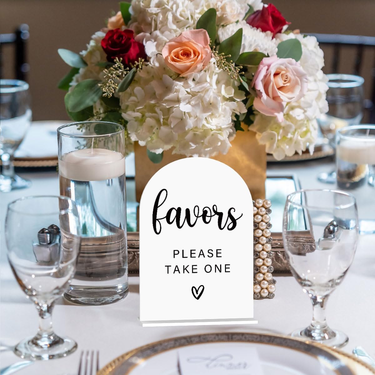 Acrylic Wedding Sign with Modern Font Design White
