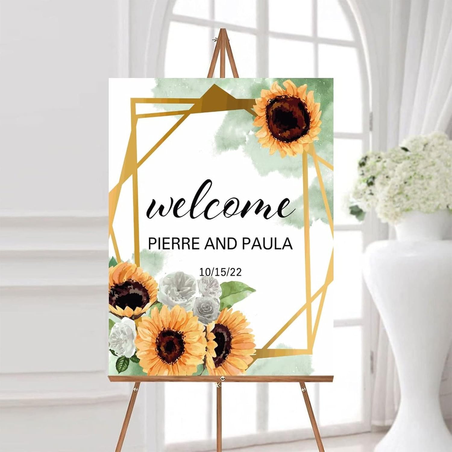 Alioyoit Wedding Welcome Sign 12x16 Inch Wood
