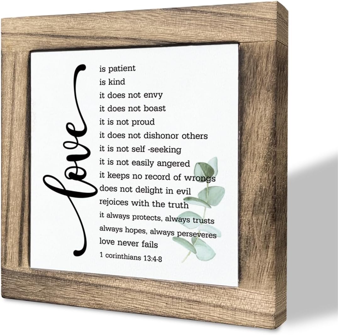 Gkwa Bible Verse Corinthians 134-8 Wooden Box Sign