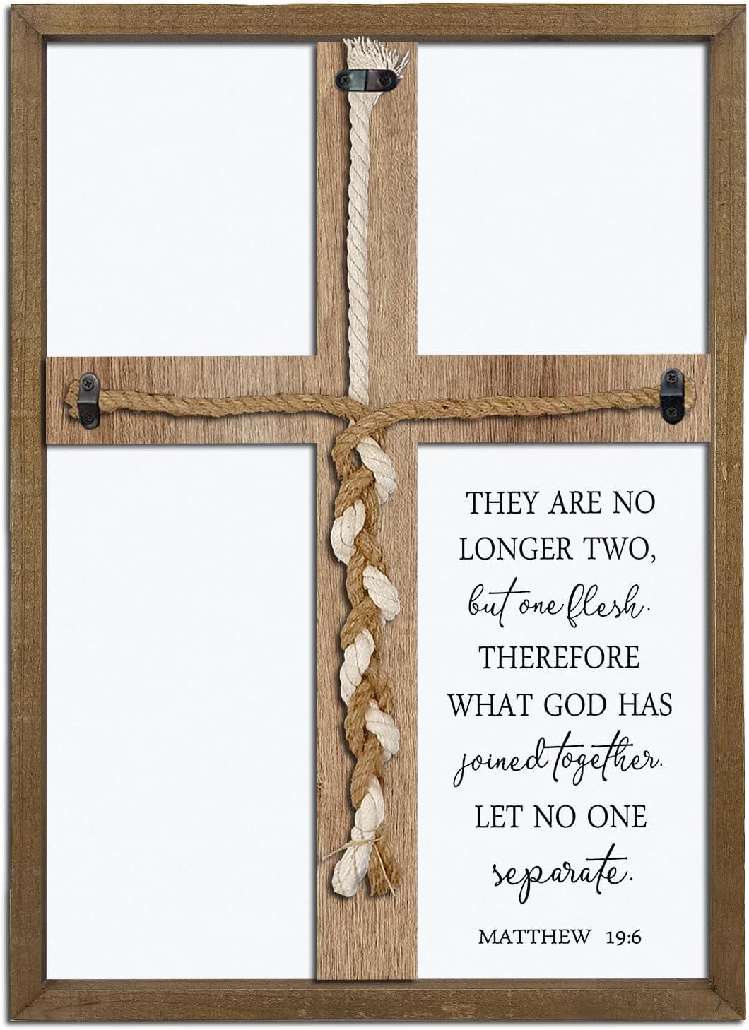 Matthew 196 Wedding Unity Sign Wood Frame