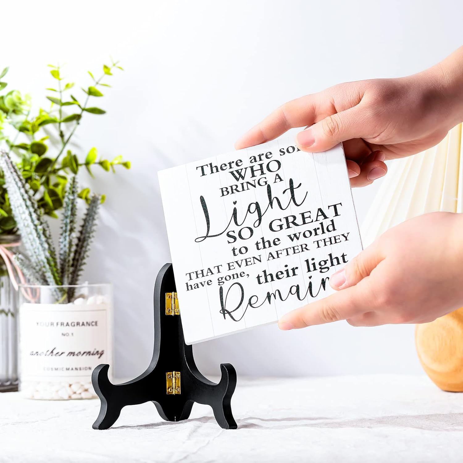 Sympathy Wooden Stand Decor for Grief and Remembrance