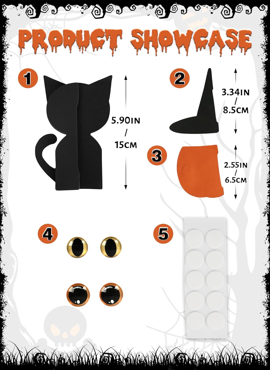 MCJC Halloween Paper Honeycomb Decorations Set
