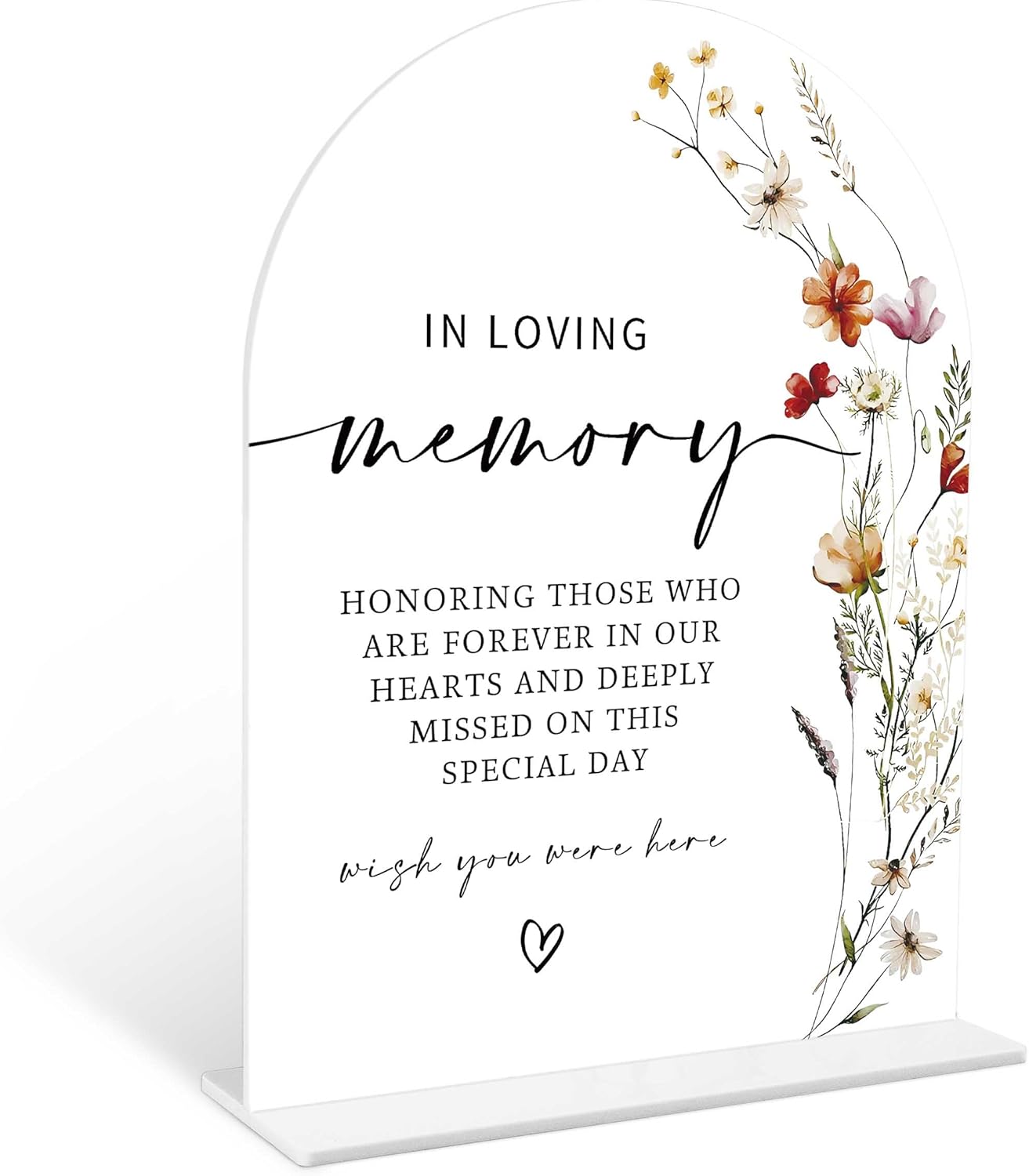 Boho Floral In Loving Memory Wedding Sign 6x8 Inch