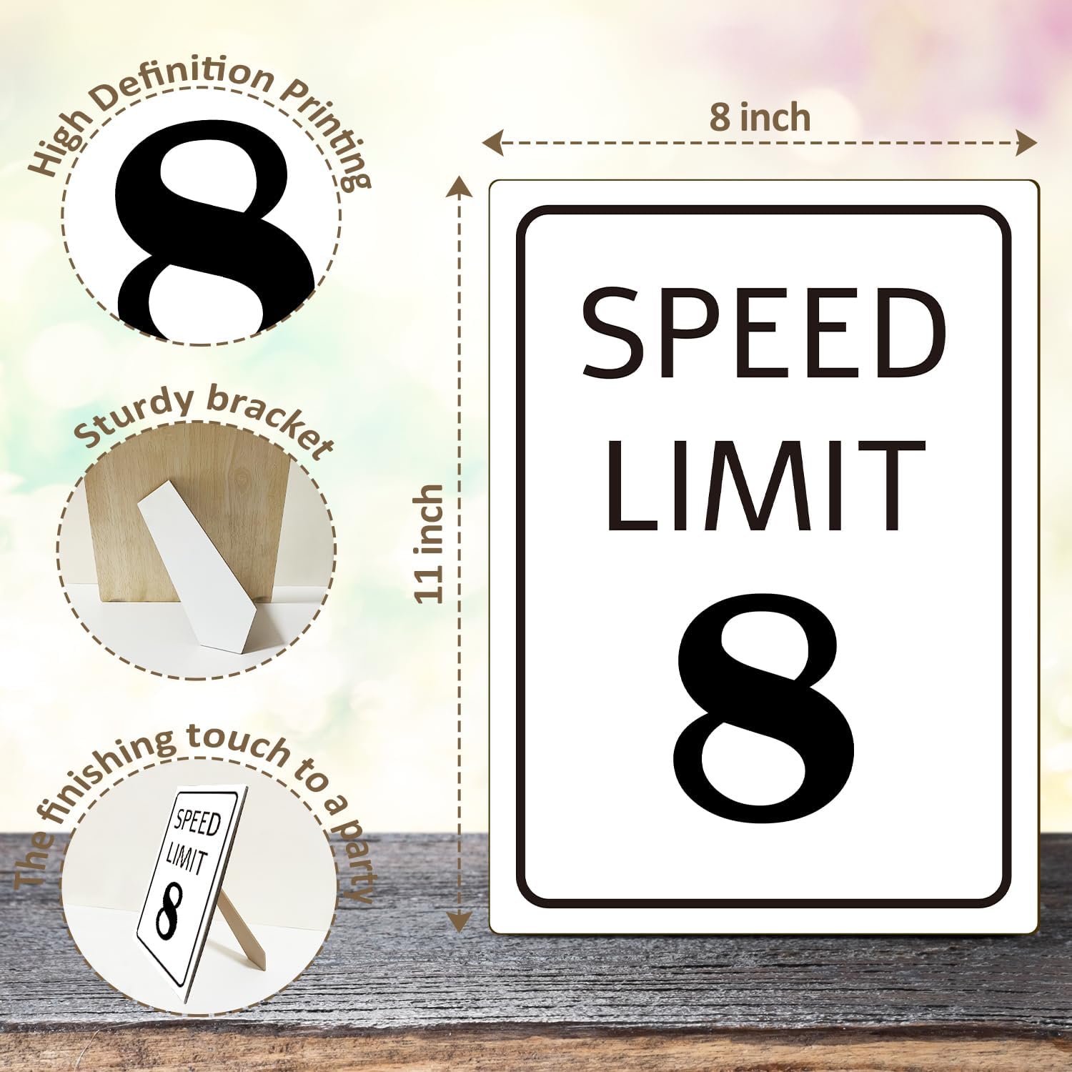 Race Car Birthday Sign with Stand 8x11 Inch 1