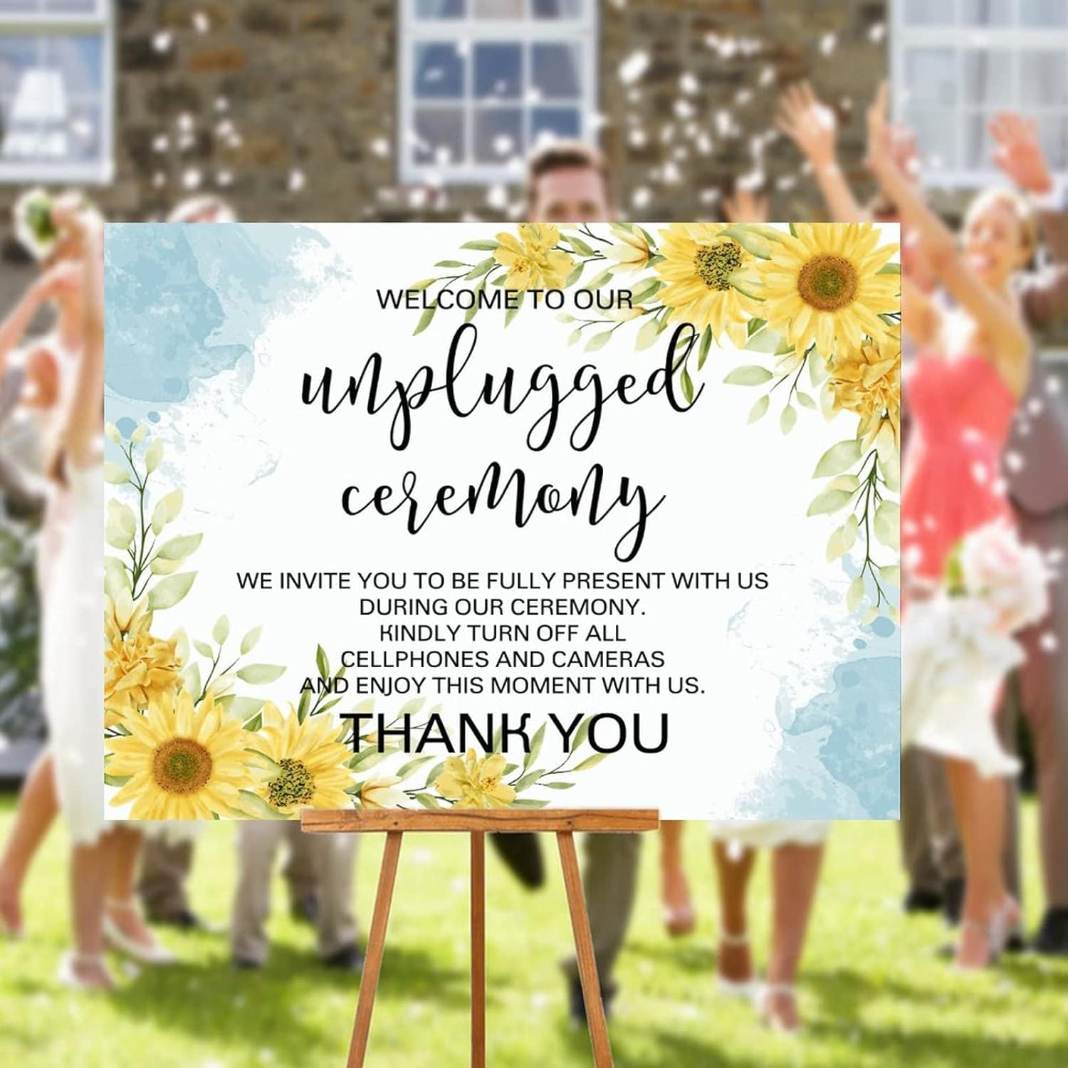 Customizable Luxury Wood Wedding Welcome Sign 12x16 Inch