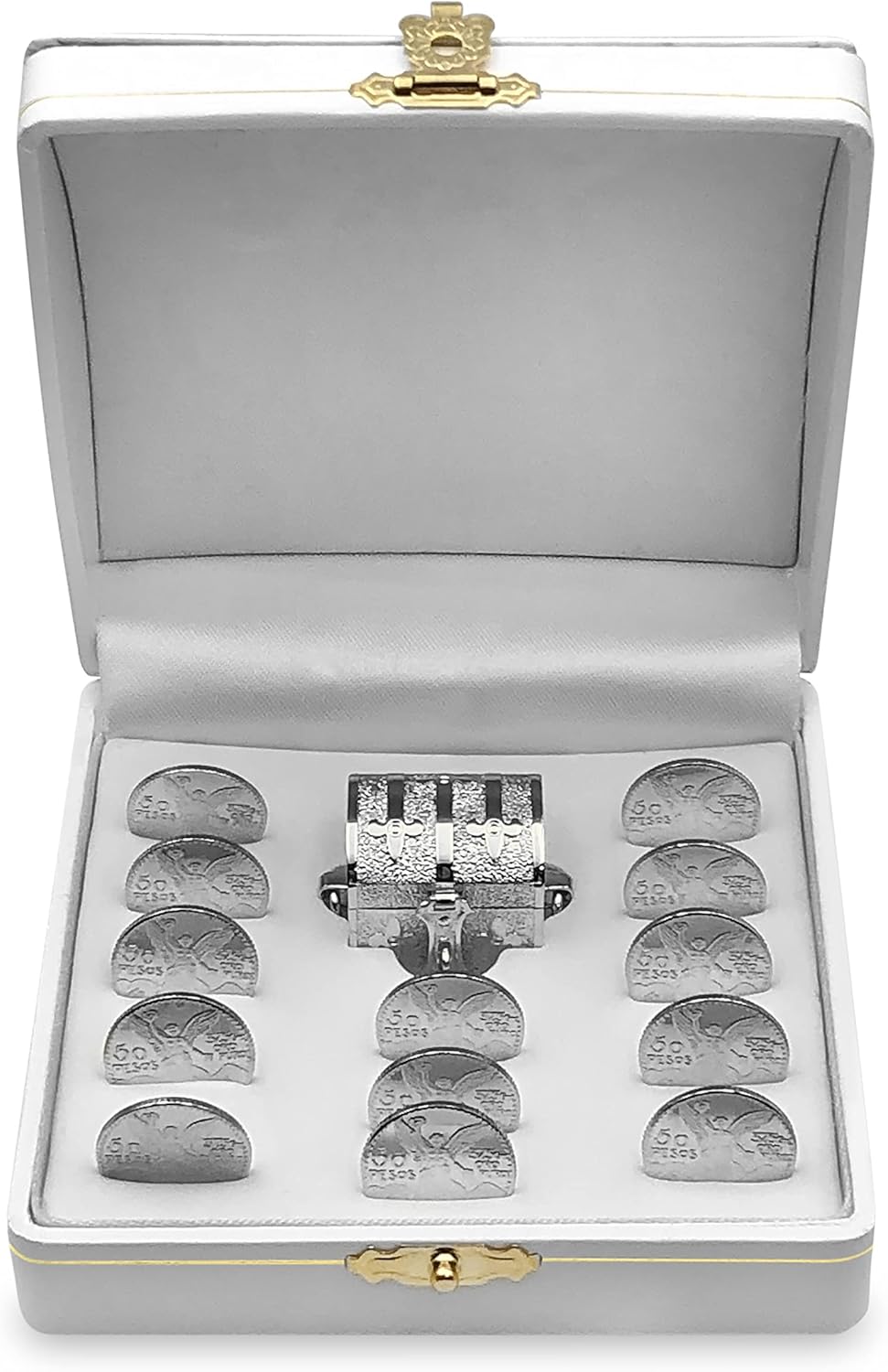 Genrico Silver Plated Wedding Unity Coins Set with Display Case