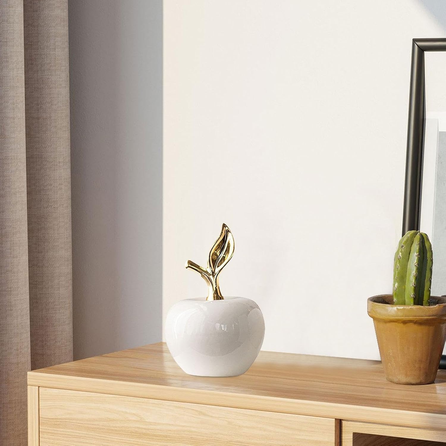 IEUDNS Ceramic Apple Statue Sculpture Home Decor