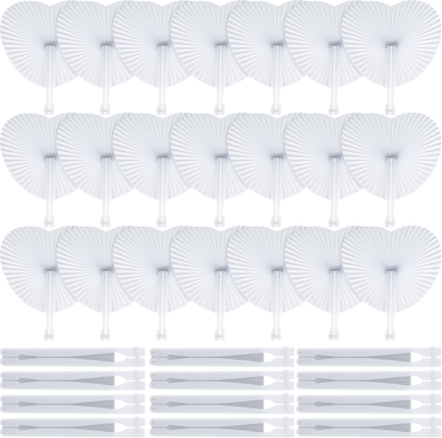 Blulu 60 Pack Decorative Folding Fans Wedding Party Favor
