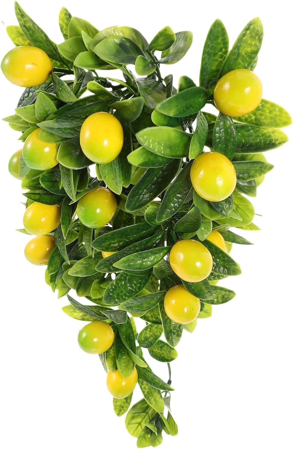 Home Decor Artificial Lemon Wreath with Teardrops and Green Leaves