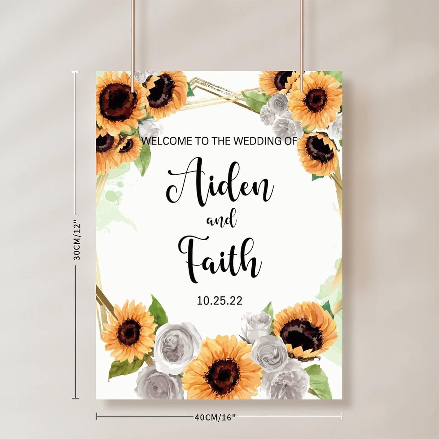 Alioyoit Personalized Wedding Welcome Sign 12x16 Inch