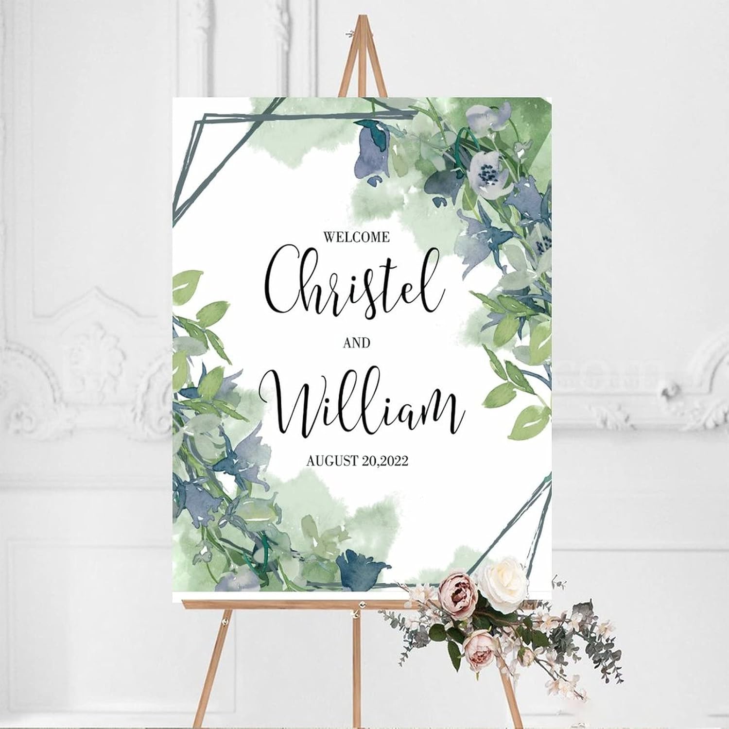 Alioyoit Personalized Wooden Wedding Welcome Sign