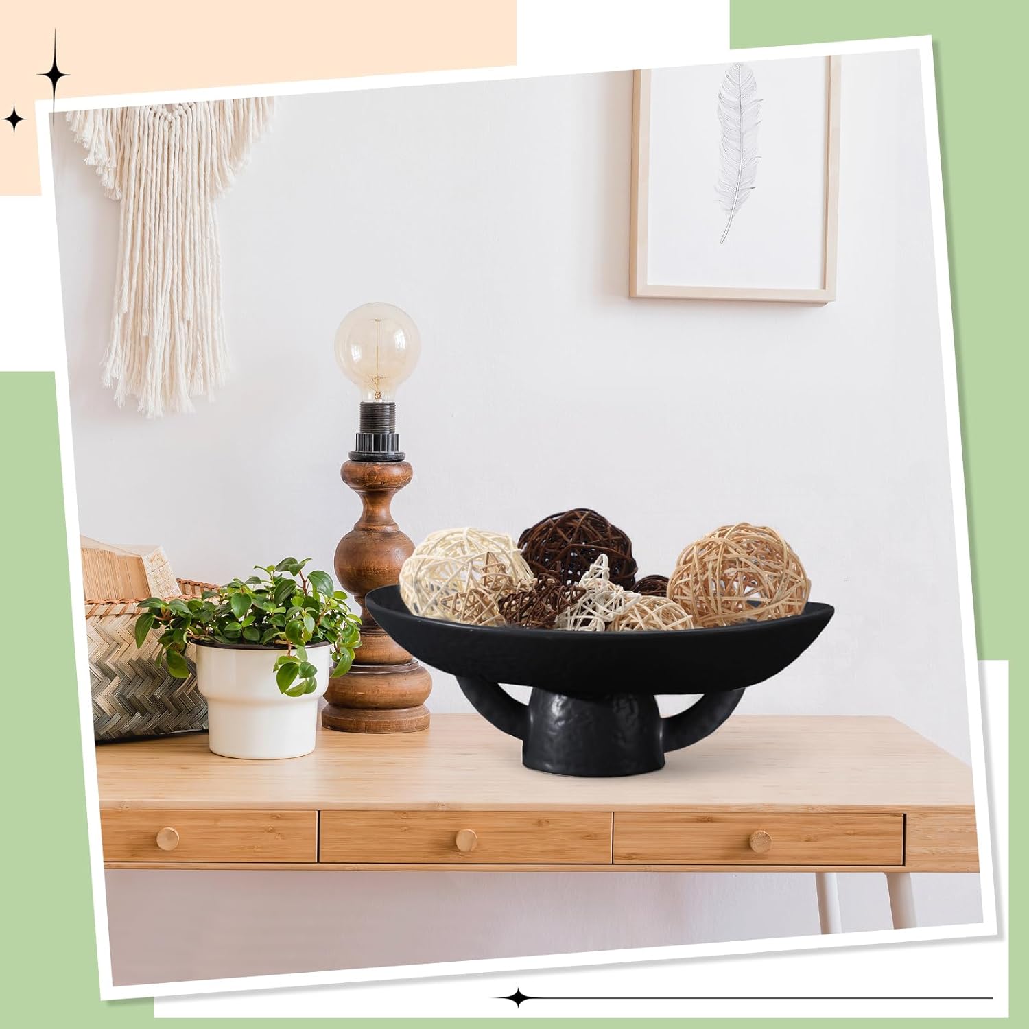 Exquisite Black Ceramic Decorative Bowl 135x11 Inch