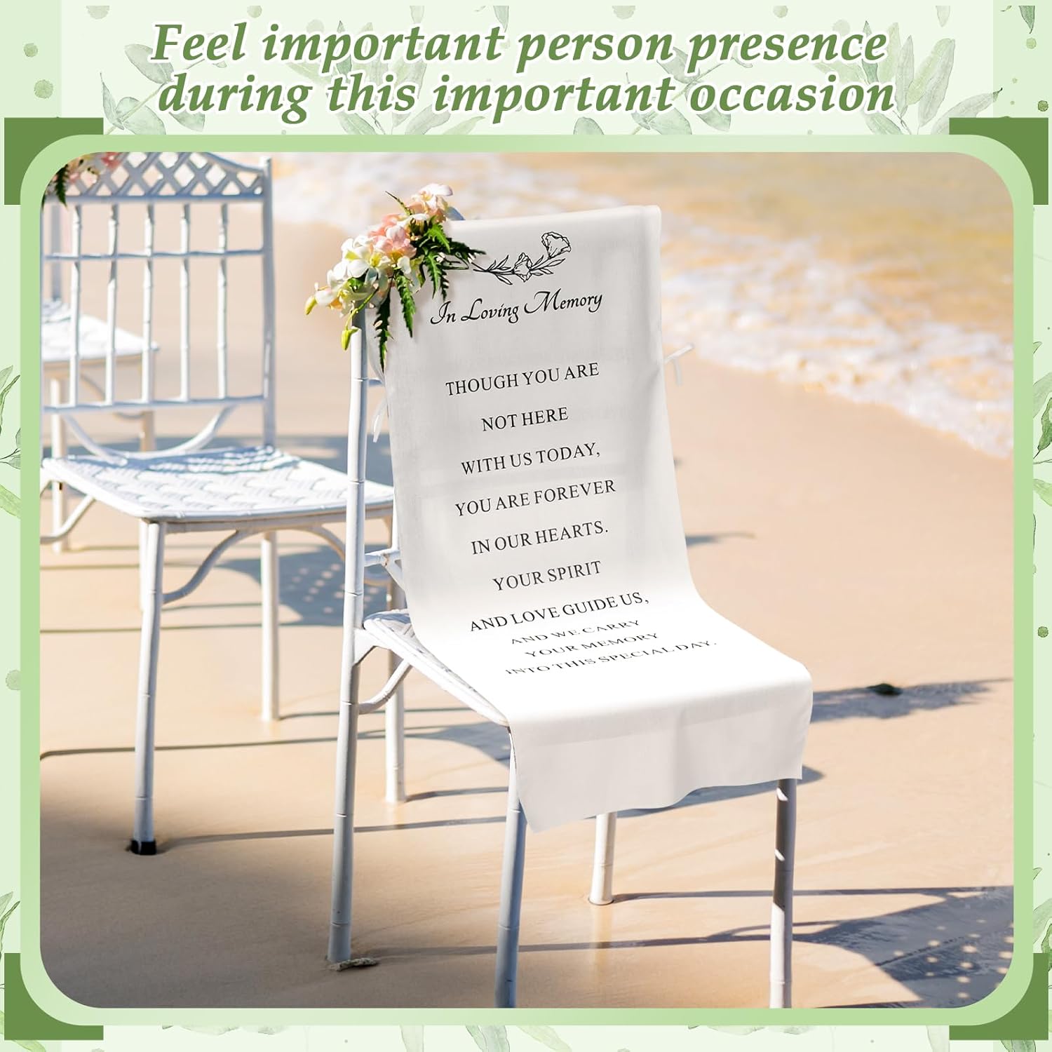 Loving Memory Wedding Chair Sign Banner - Reserved Seat for Someone Special