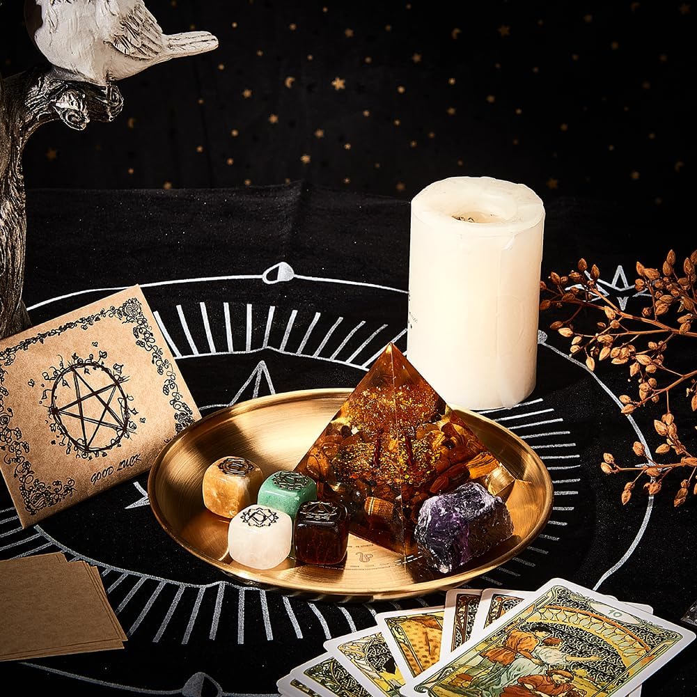 Viking Runes Altar Plate Candle Holder for Home Decor