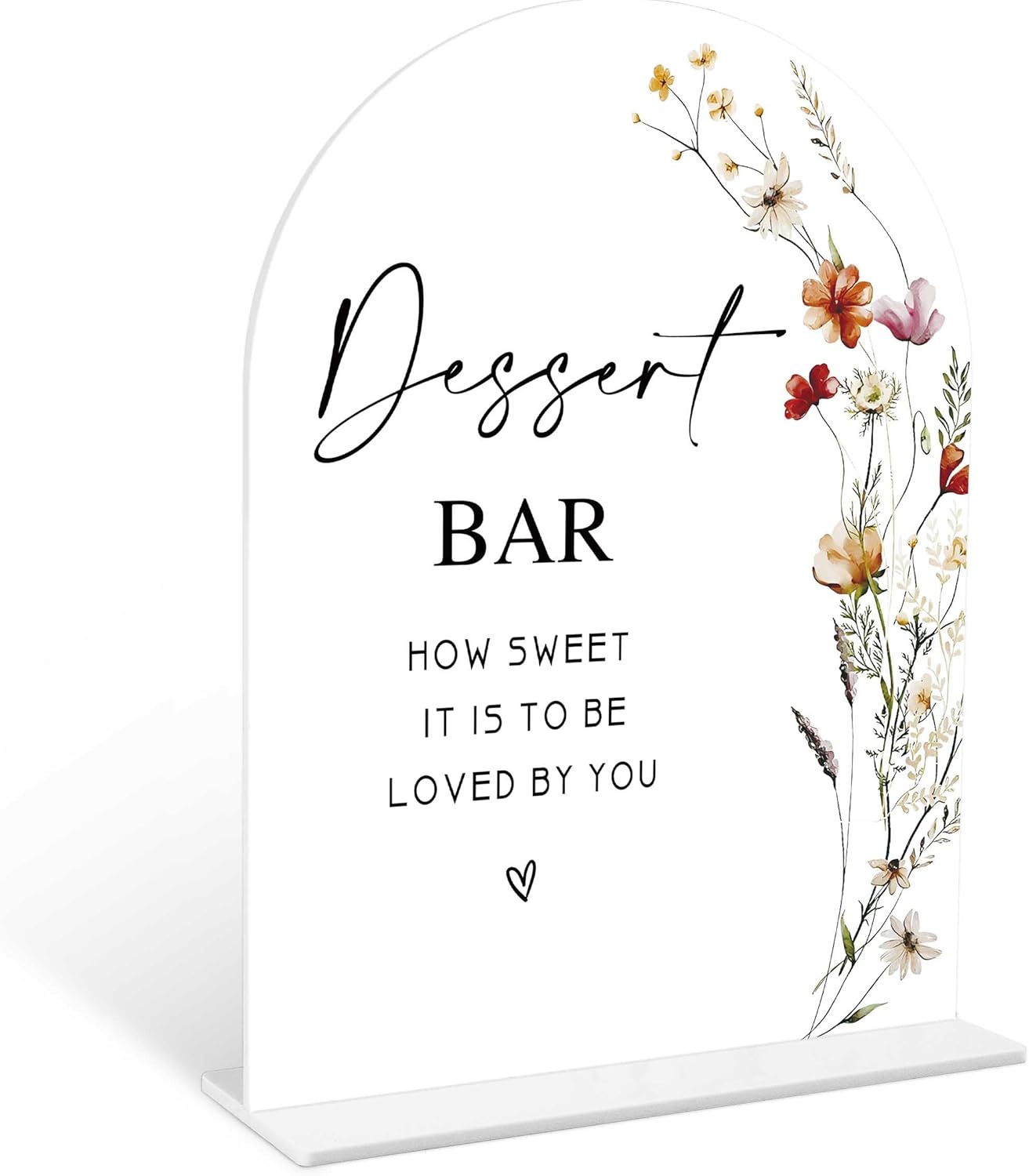 Boho Floral Dessert Bar Sign 6x8 Inch Wedding Decor
