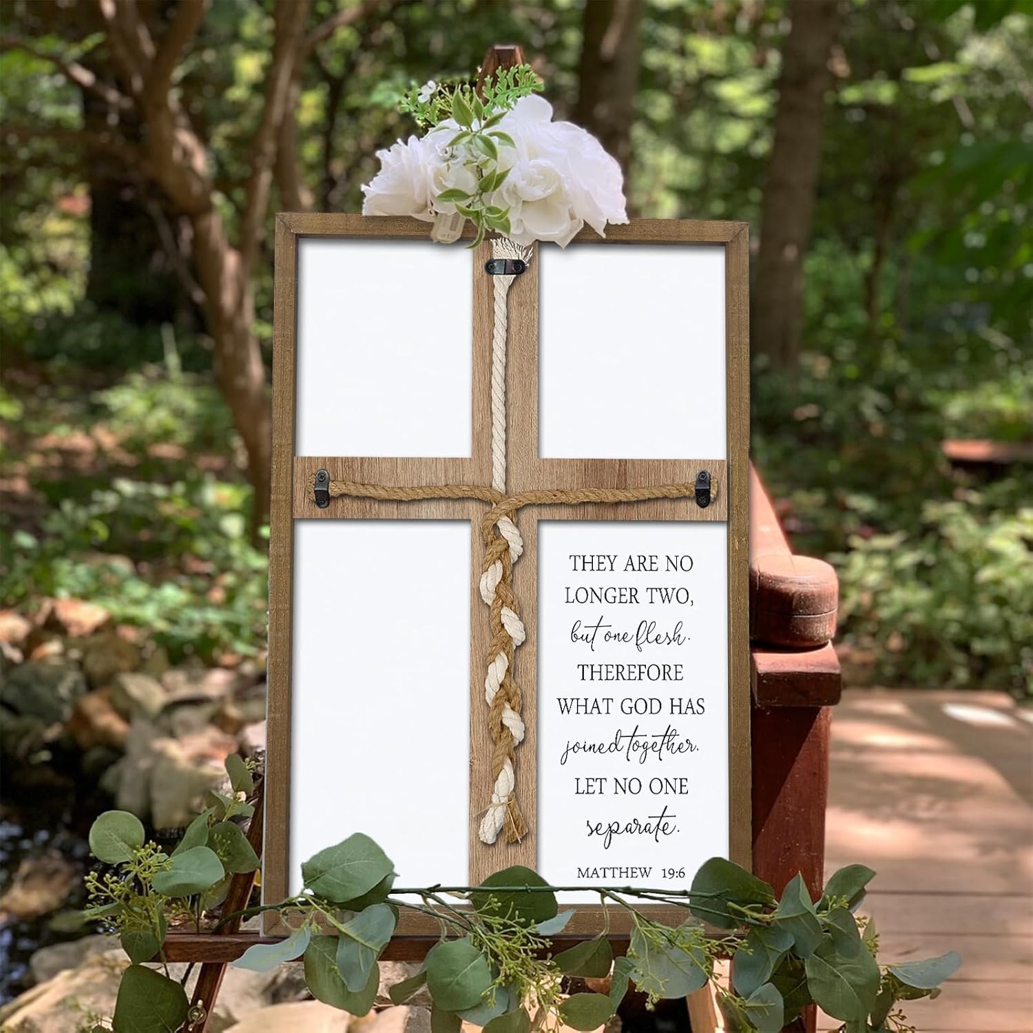 Matthew 196 Wedding Unity Sign Wood Frame
