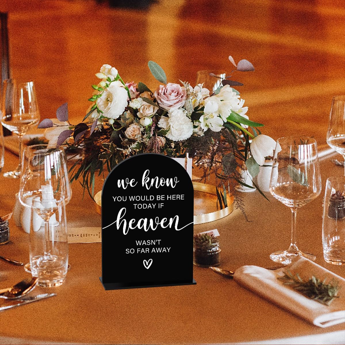 Black Acrylic Wedding Sign for Ceremony and Reception