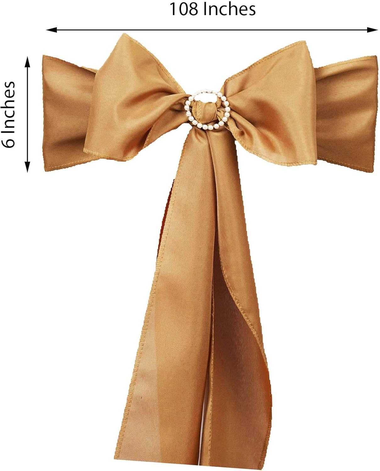 Balsa Circle 10 Gold Chair Sashes for Wedding Decor