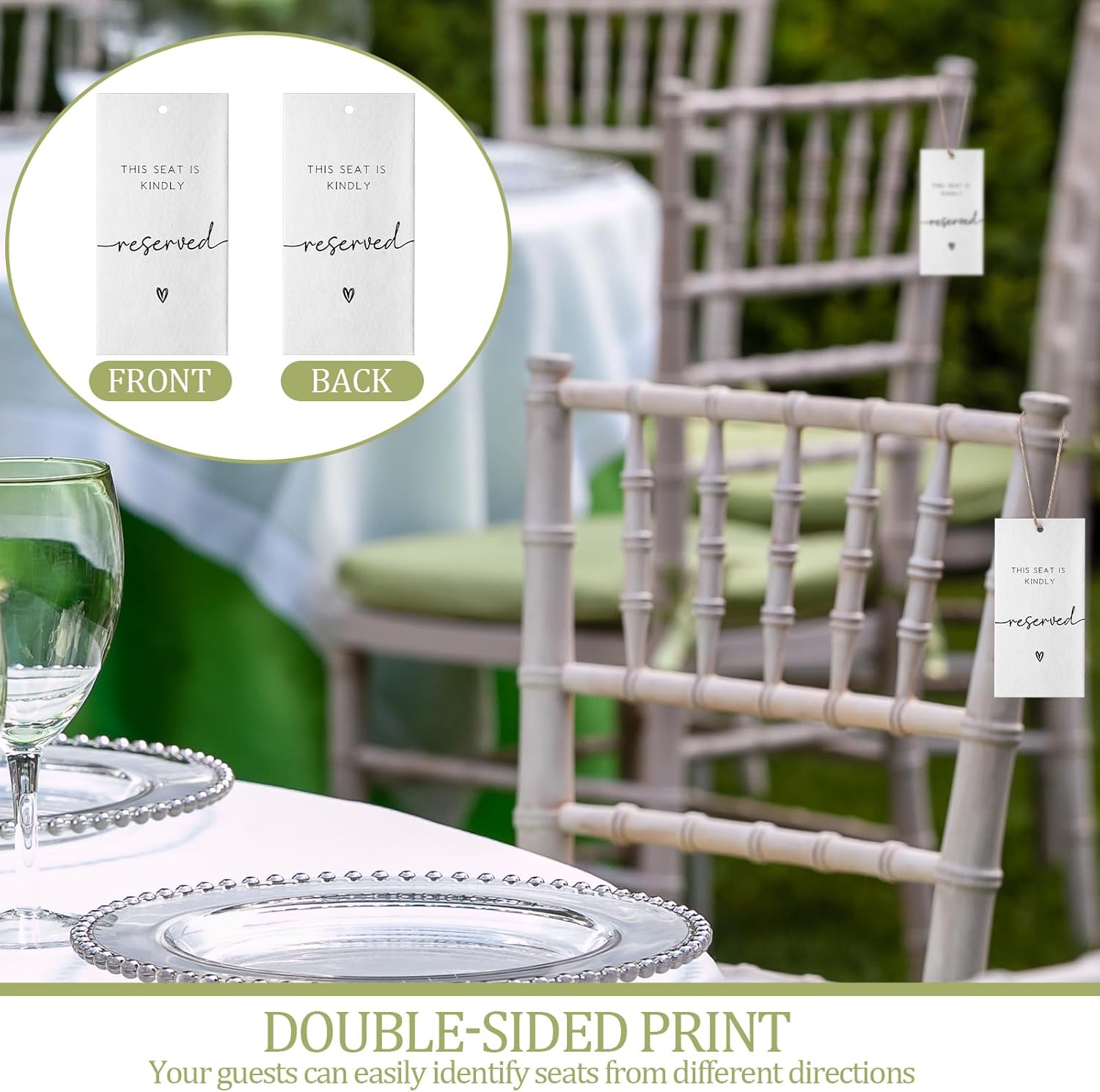 36 Pcs Reserved Seating Chair Signs for Wedding Ceremony