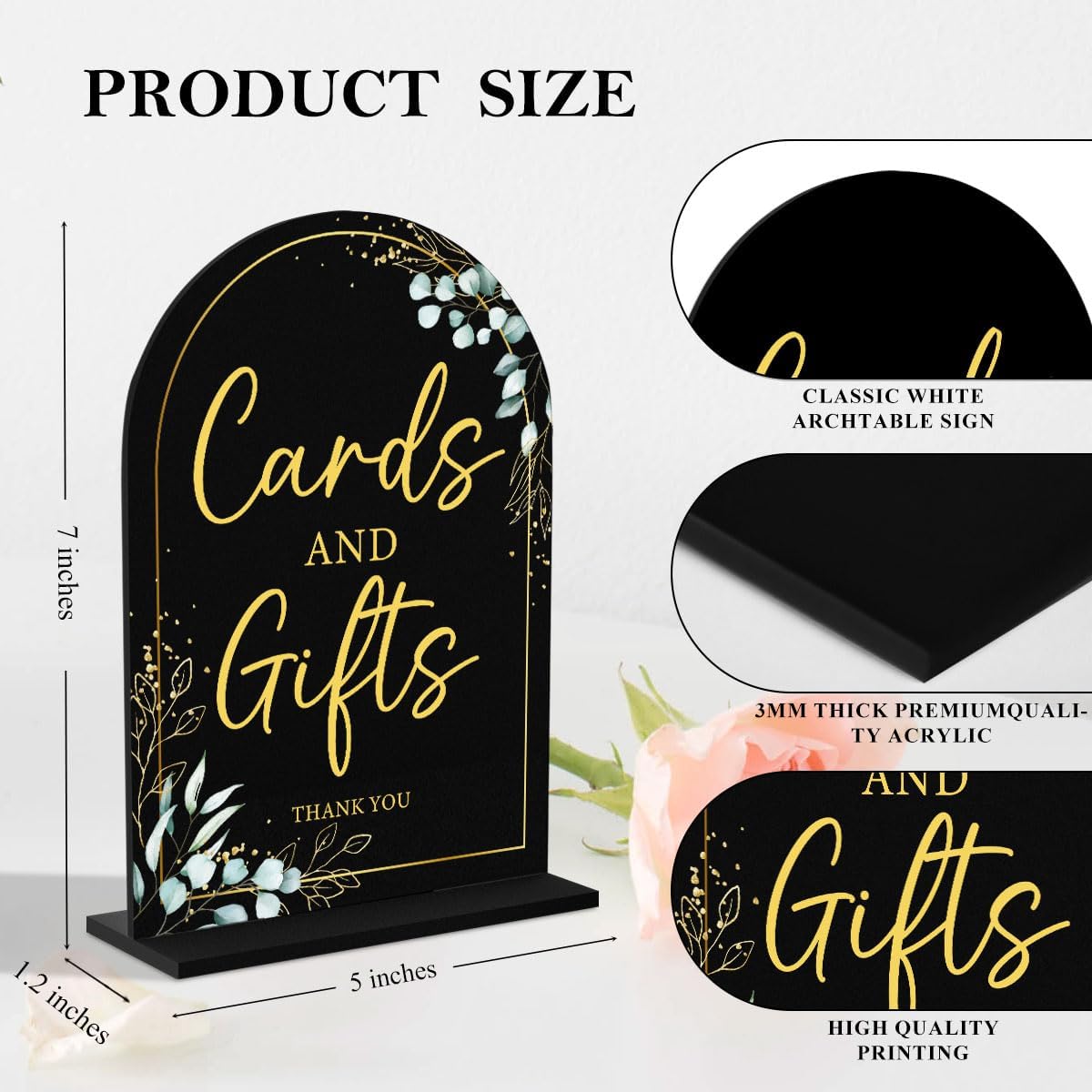 4-Piece Acrylic Wedding Sign Set for Ceremony Reception