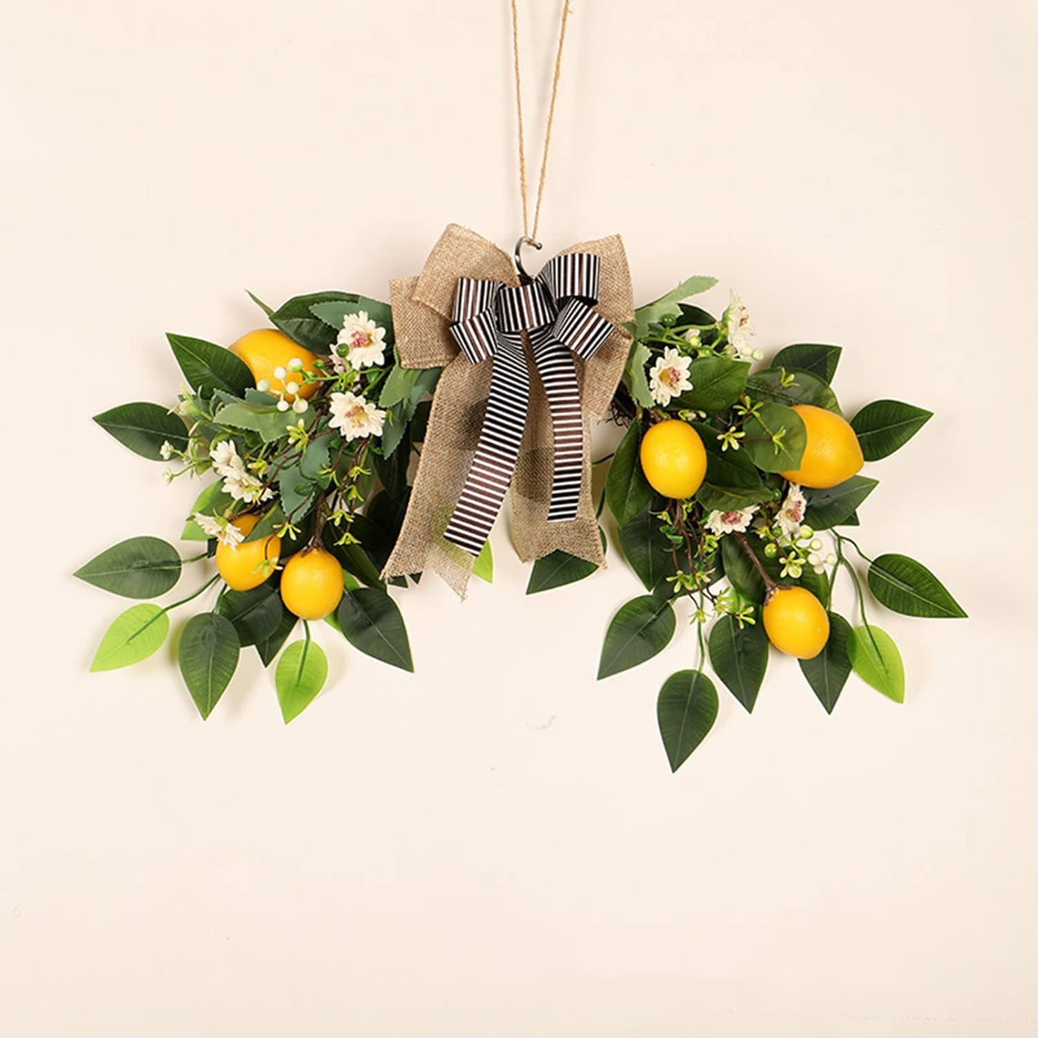 MANMAOHE Artificial Lemon Flower Swag 22In Wreath