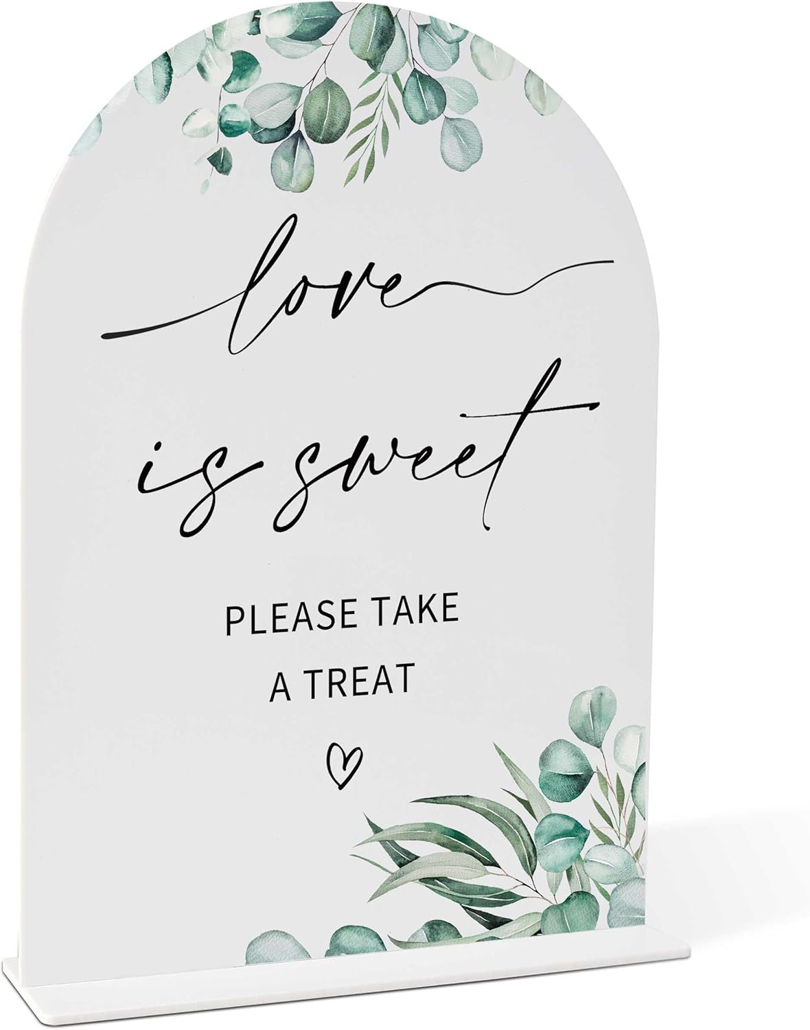 Greenery Love is Sweet Wedding Sign with Holder