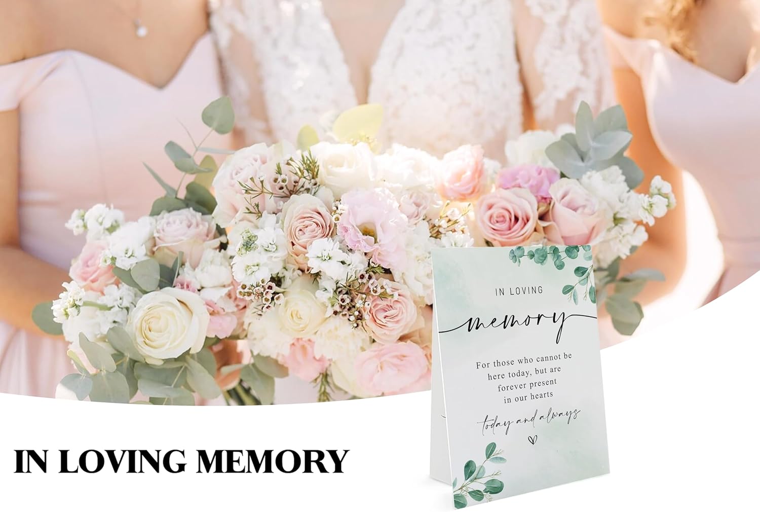 In Loving Memory Wedding Sign with Stand Greenery Decor