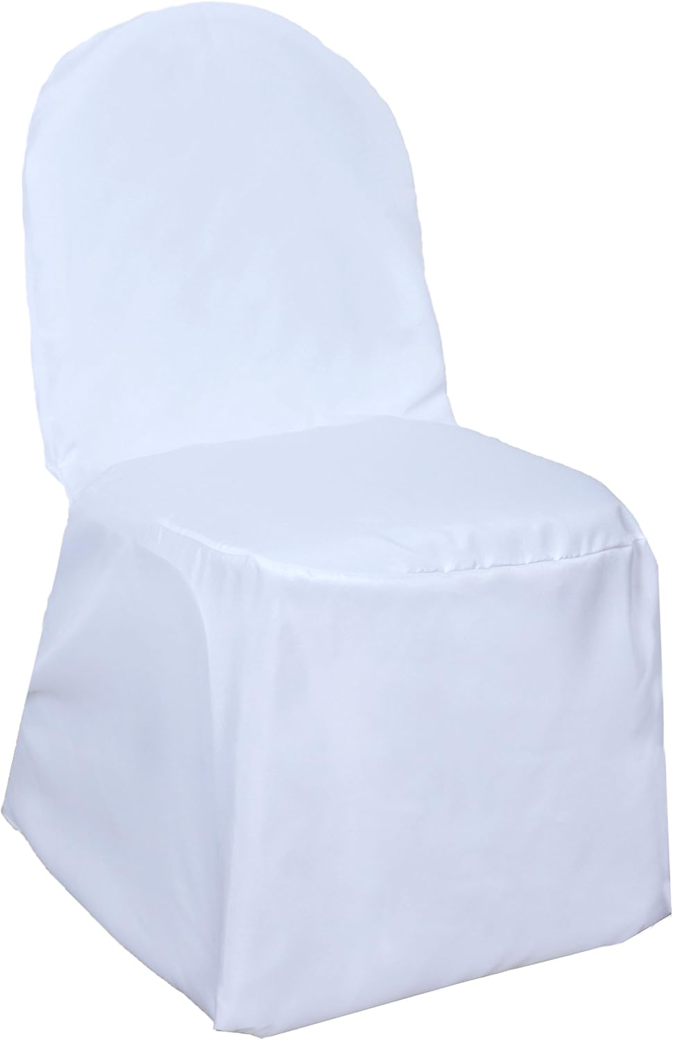 Balsa Circle 10 Pc White Polyester Chair Covers for Parties and Weddings