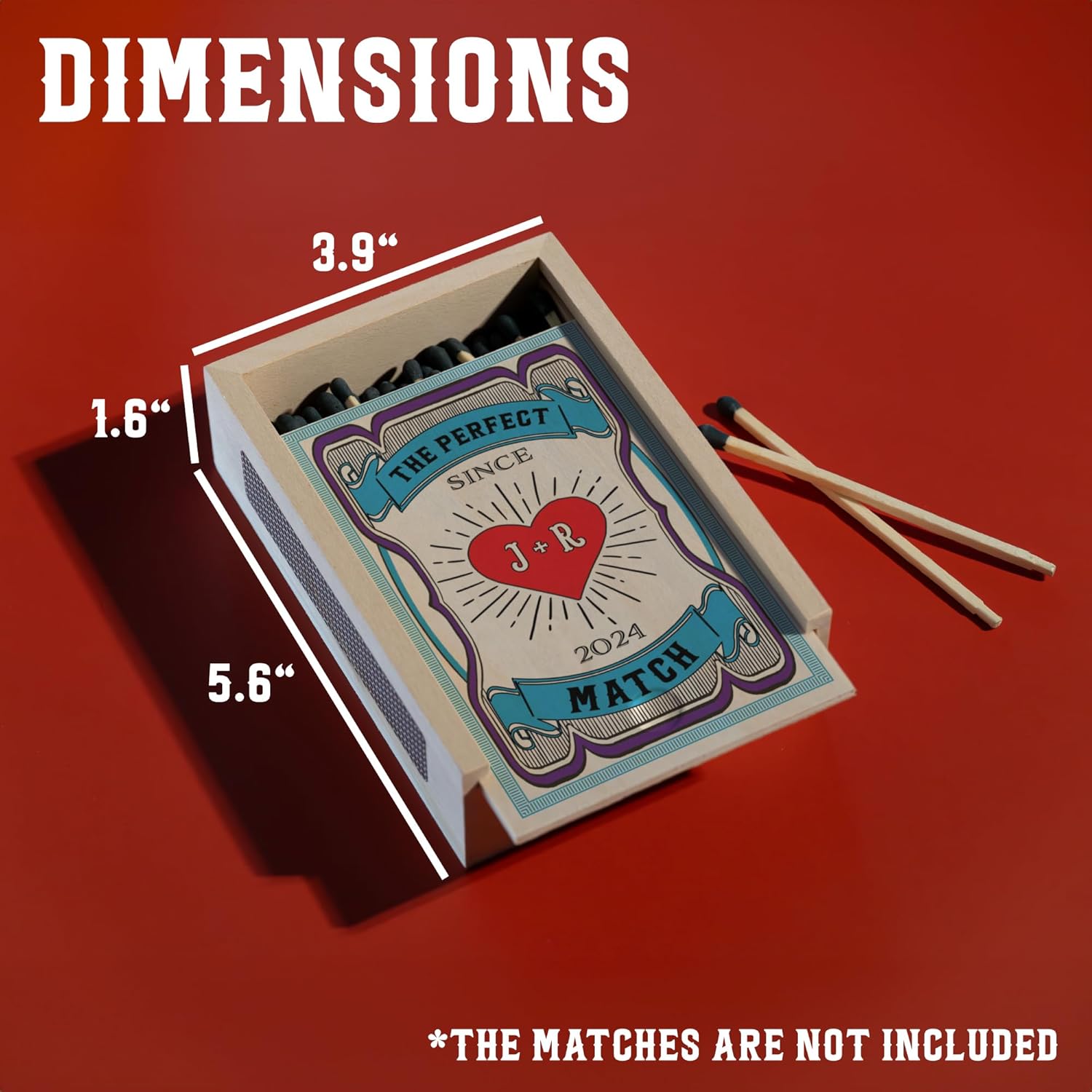 Personalized Couples Matchbox Custom Wooden Keepsake