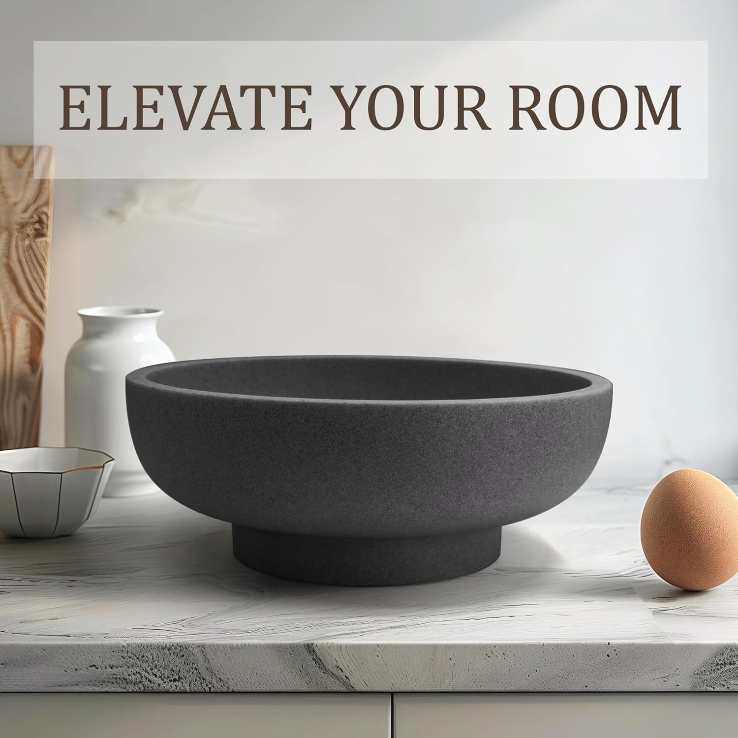 Modern Resin Decorative Bowl - Black Kitchen Entry Decor