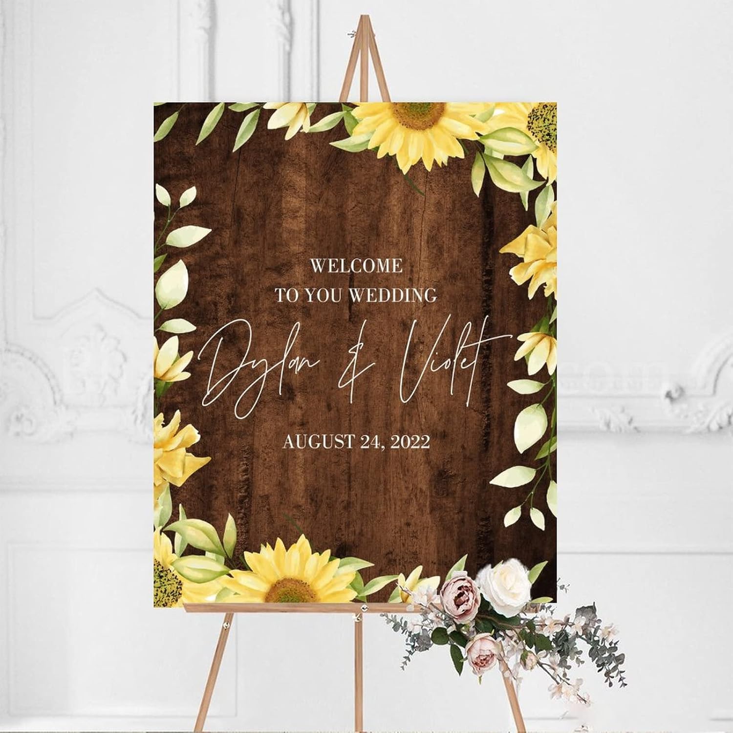 Customizable Rustic Wood Wedding Welcome Sign