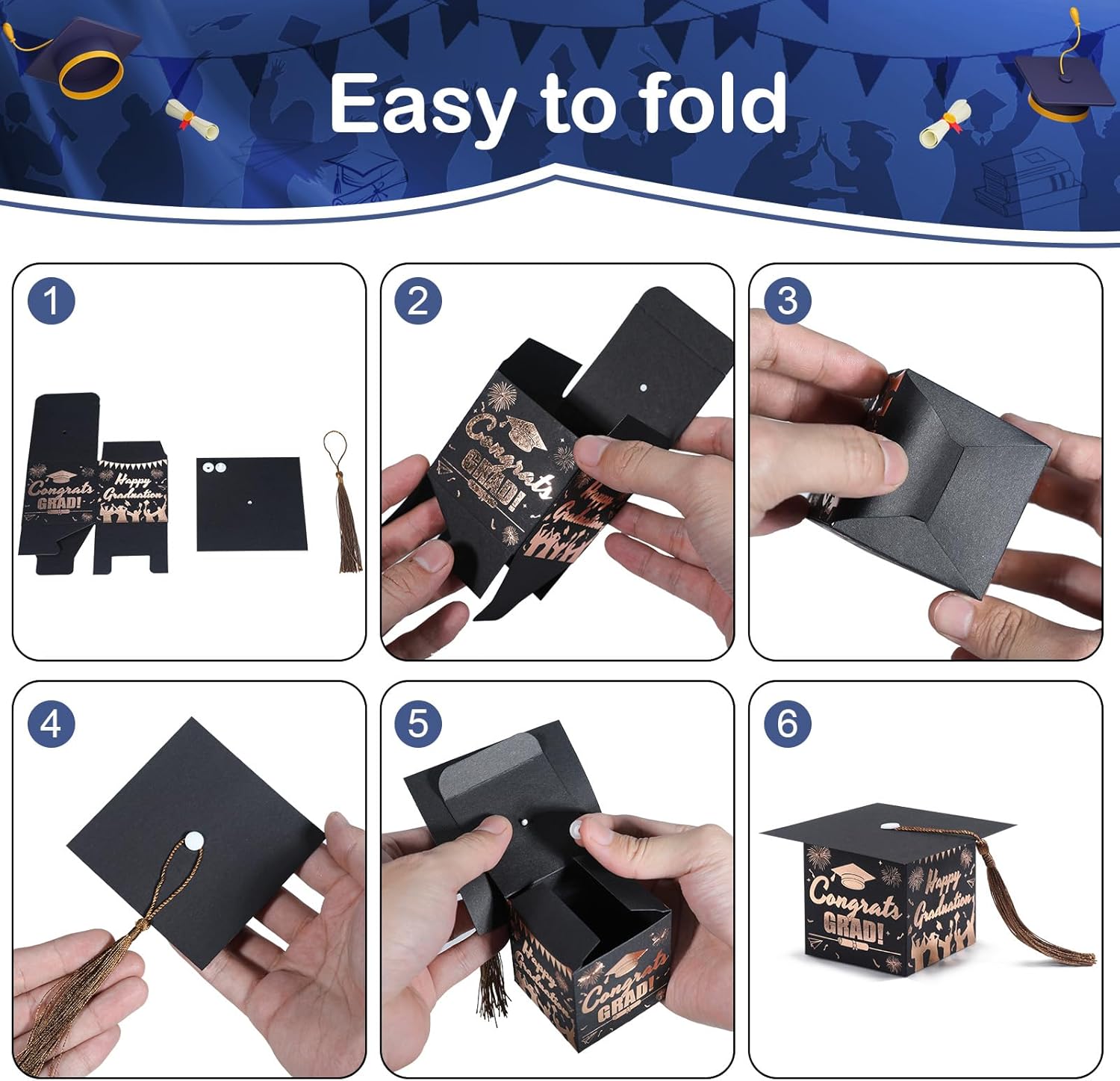 COTOPHER 36 Pack Mini Graduation Cap Gift Boxes
