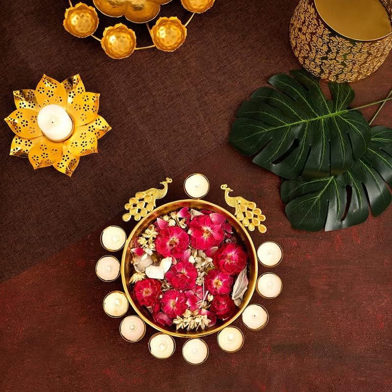 Beautiful Handcrafted Peacock Urli Bowl For Diwali
