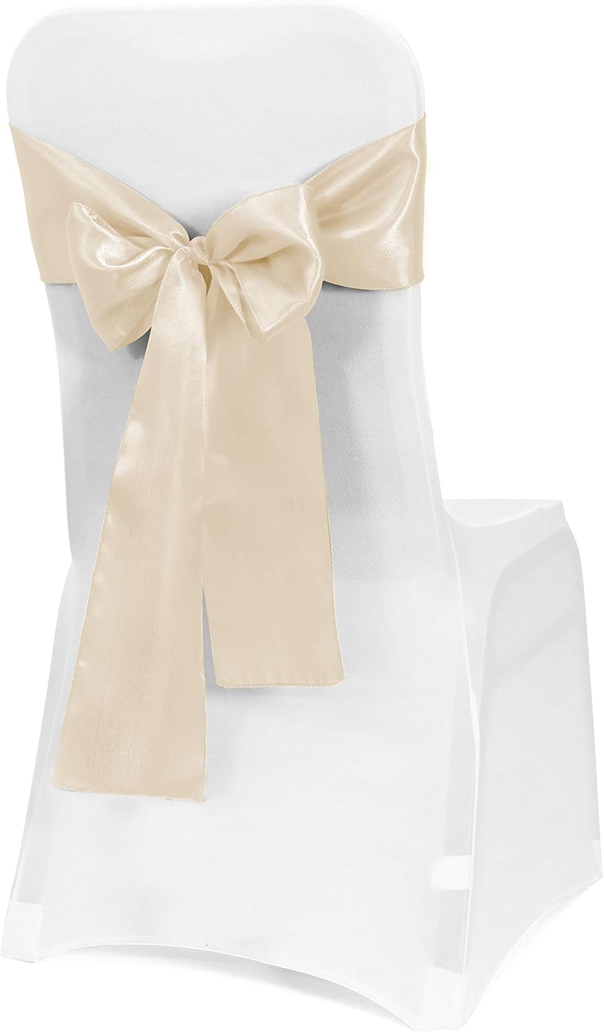 Obstal 10PCS Satin Chair Sashes Bows for Wedding Reception