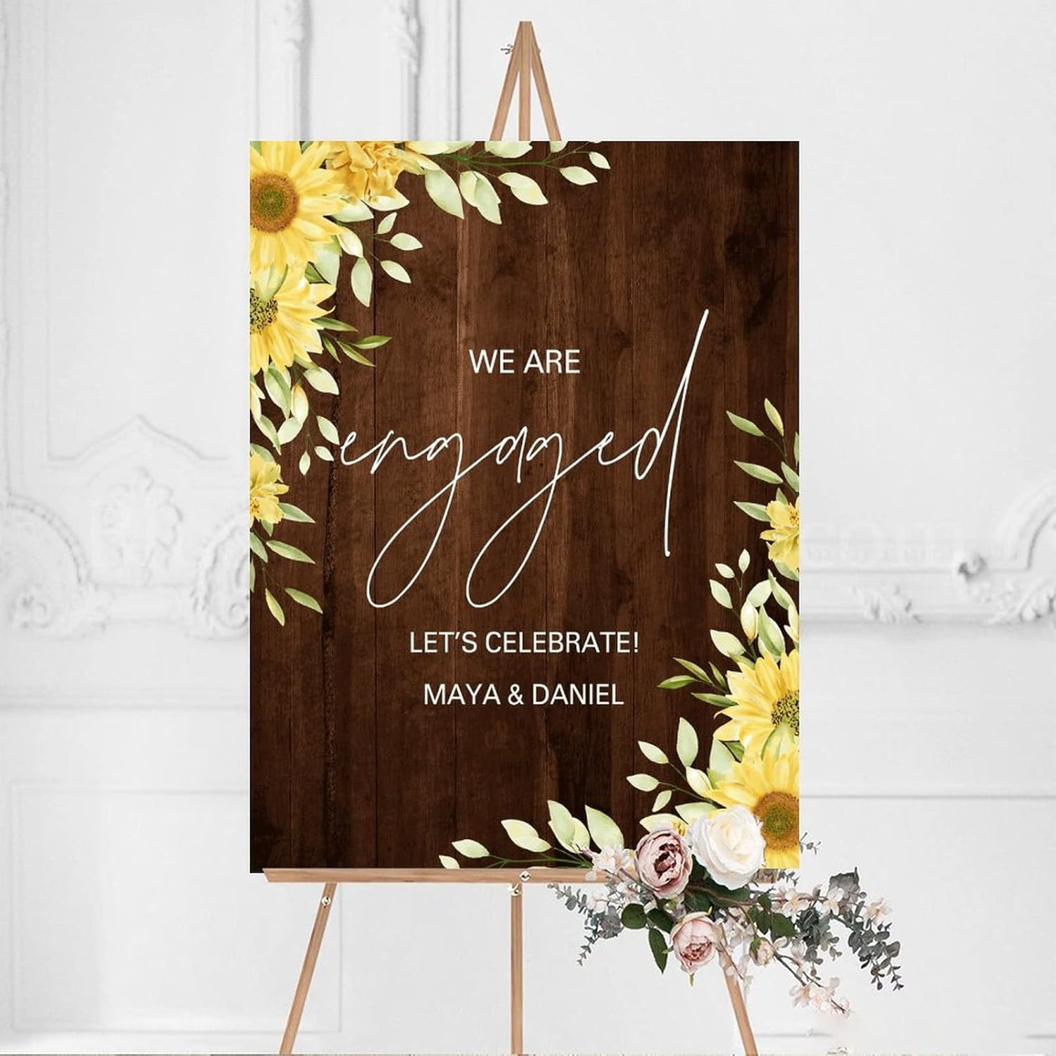 Custom Wedding Welcome Sign 12x16 Inch Brown Wood