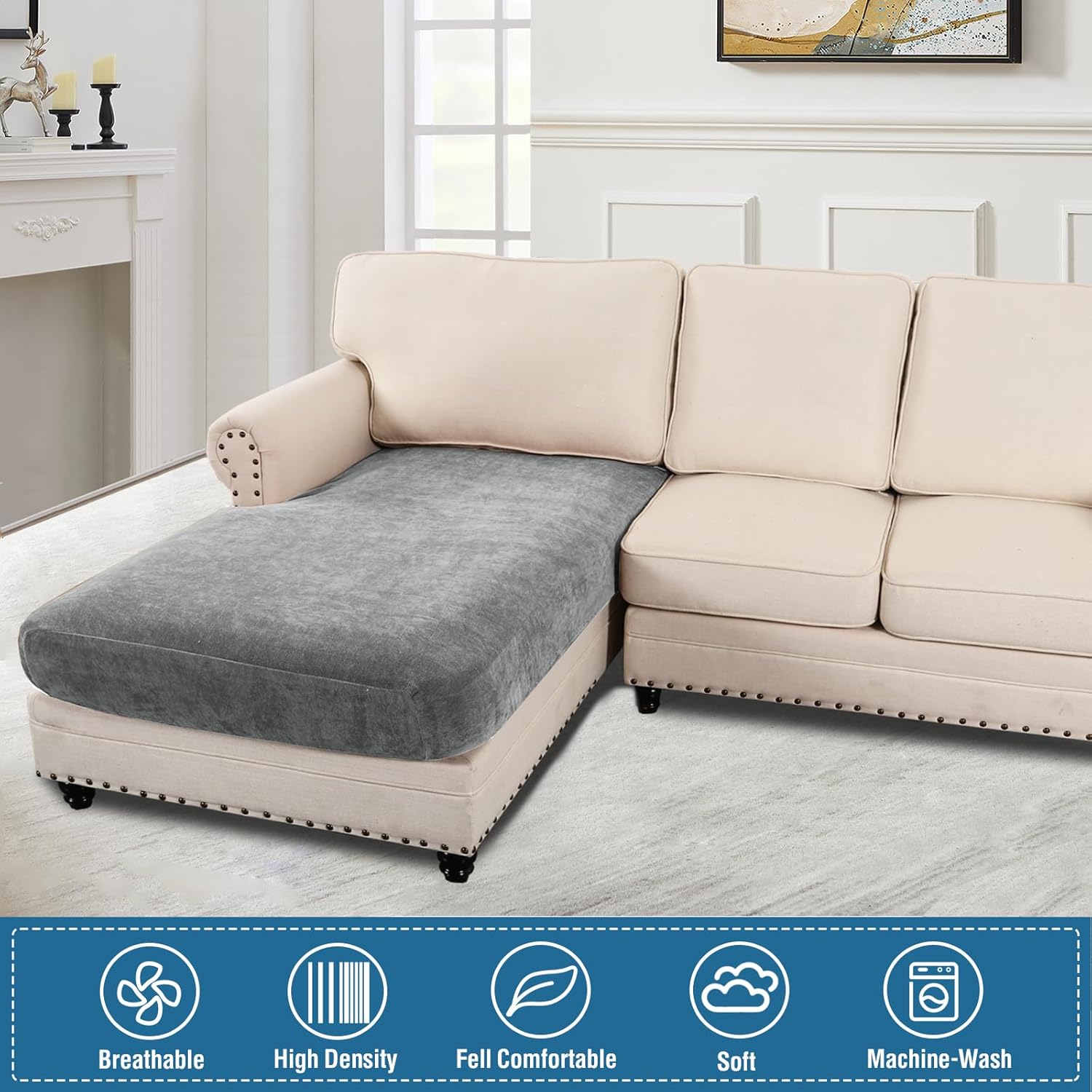 HVERSAILTEX Stretch Chenille Chaise Cover
