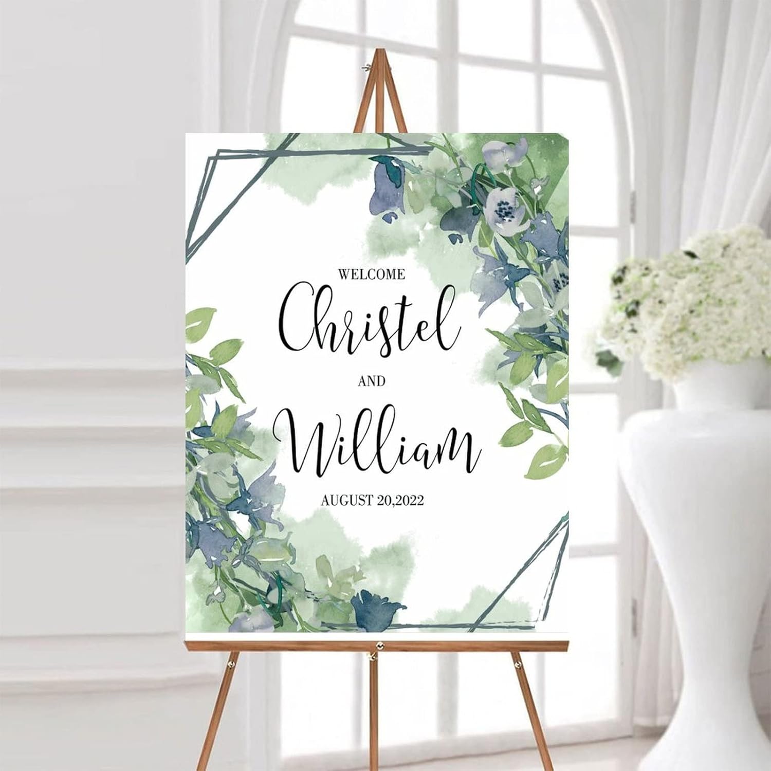 Alioyoit Personalized Wooden Wedding Welcome Sign