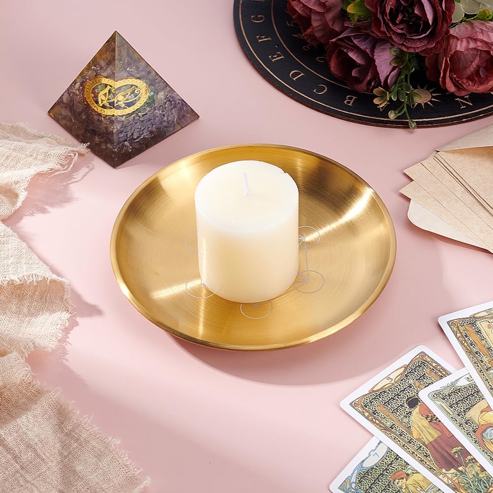 55 Inch Gold Hexagram Ritual Bowl with 12 Parchment Sheets