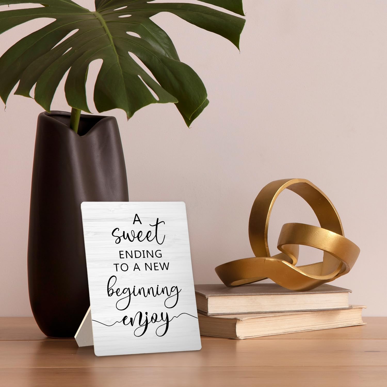A Sweet Ending to a New Beginning Sign 5x7 inch