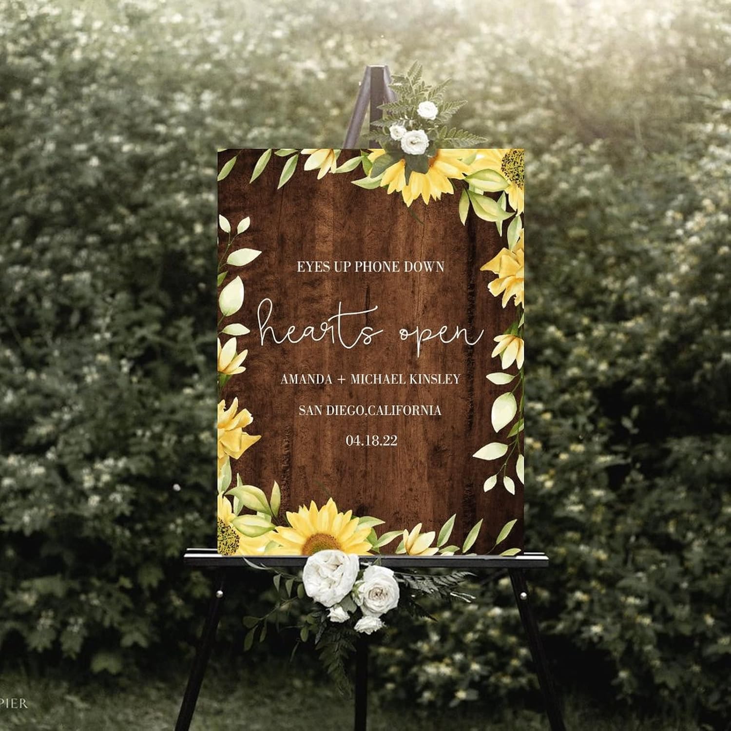 Alioyoit Wedding Welcome Sign Brown Wood 12x16 Inch