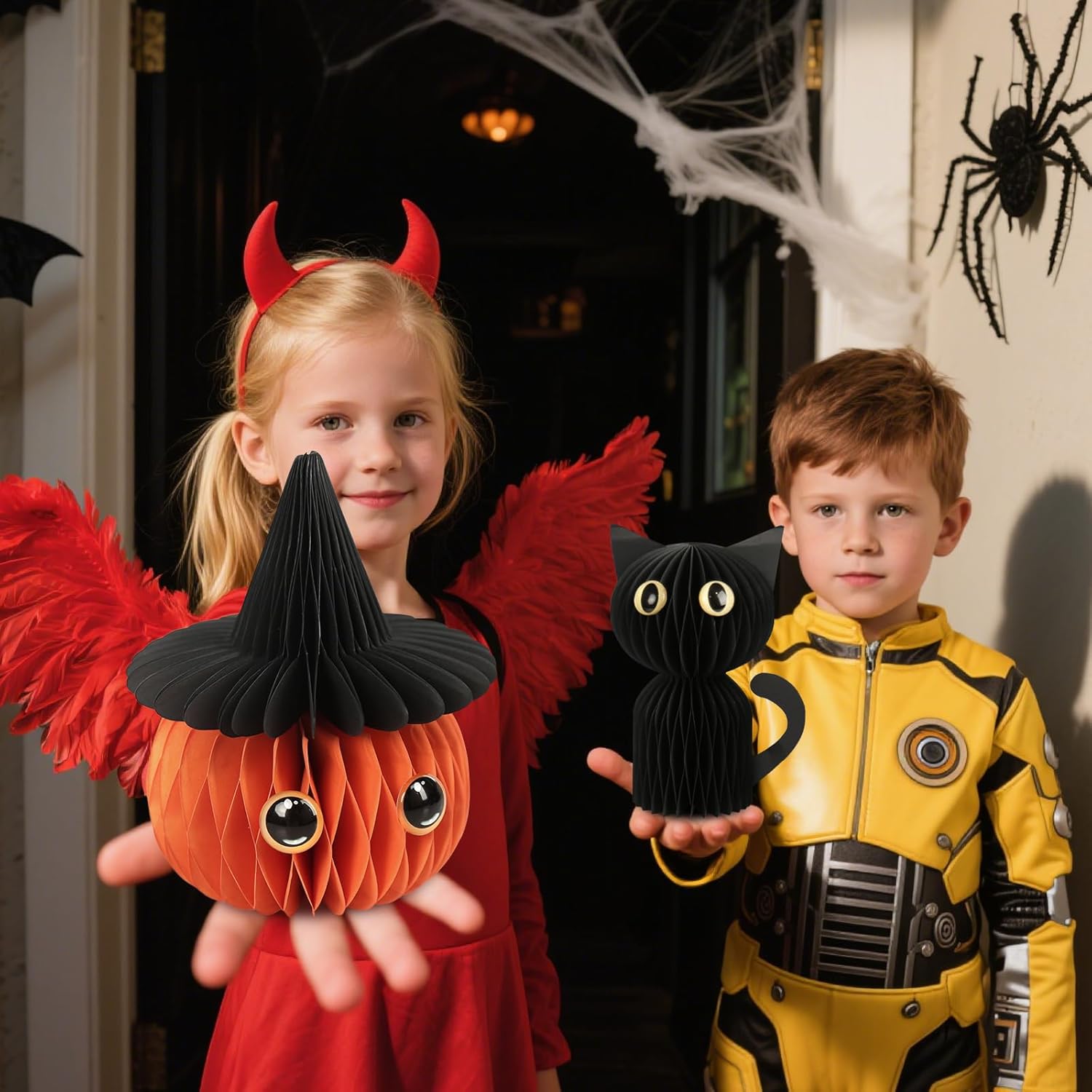 MCJC Halloween Paper Honeycomb Decorations Set