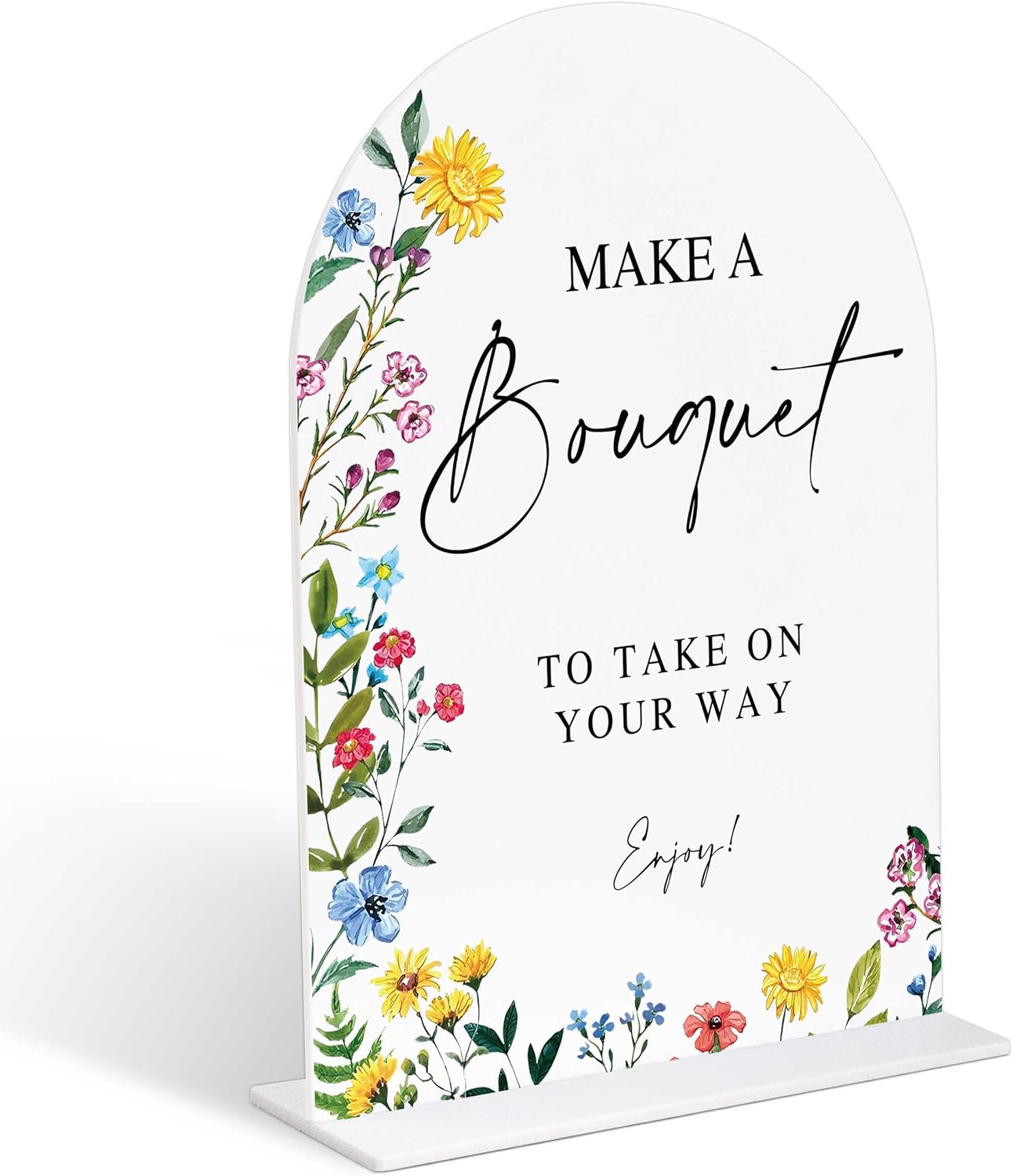 Bouquet Bar Sign with Acrylic Base Floral Wedding Decor